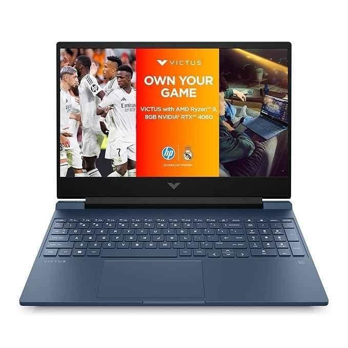 HP Victus Blue Gaming Laptop with AMD Ryzen 9-8945HS, Windows 11 Home, 8GB RTX 4060 AI, 16GB DDR4/1TB SSD, MS Office 2024, Backlit KB & 15.6 inch FHD Display, FB3025AX