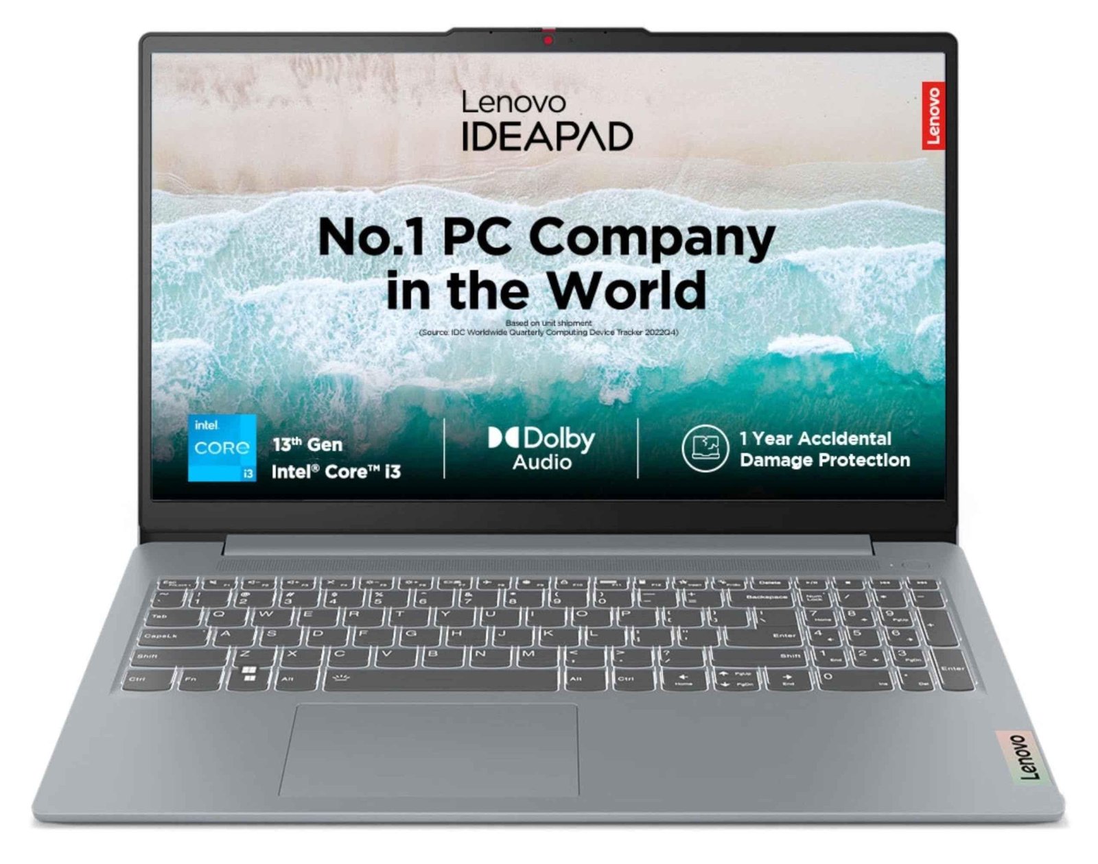Lenovo IdeaPad Slim 3 Arctic Grey Laptop with 13th Gen Intel Core i3-1315U/8GB/512GB SSD/Win 11 & 15.6 inch FHD Display, 82X700HMIN