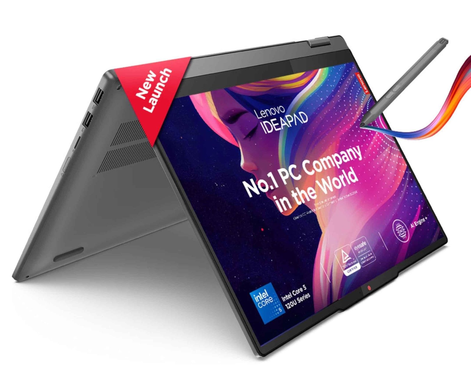 Lenovo IdeaPad 5 2-in-1 Luna Grey Laptop with Intel Core 5 120U/16GB/512GB SSD/Win 11 & 14 inch WUXGA Display, 83DT004SIN