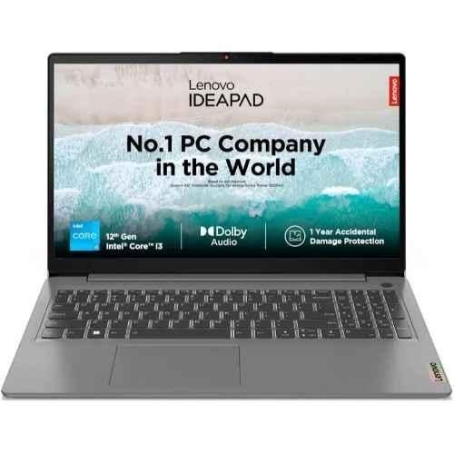 Lenovo IdeaPad Slim 3i Arctic Grey Laptop with 12th Gen/Intel Core i3 Processor/8GB RAM/512GB SSD & 15.6 inch FHD Display, 82RK019DIN