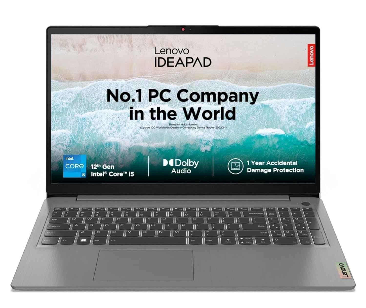 Lenovo IdeaPad Slim 3 Arctic Grey Laptop with Intel i5-1235U/12th Gen/DDR4/16GB/512GB Windows 11 Home & 15.6 inch Display, 82RK0085IN