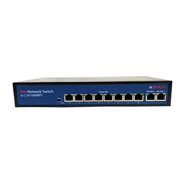 CP Plus 8 Plus 2 Port Fast Ethernet Switch with 8 PoE for IP CCTV