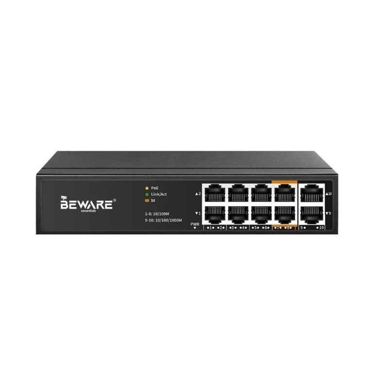 Beware 8 Port PoE Switch 10/100 | Compact Fast Ethernet PoE Network Switch for CCTV Surveillance Systems