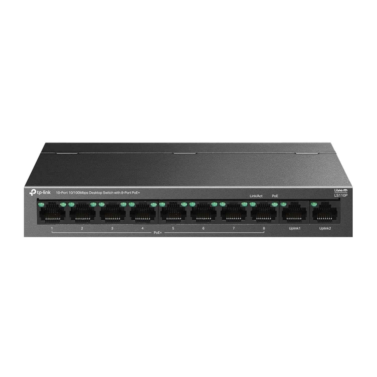 TP Link 10 Ports 10/100Mbps PoE Network Switch, LS110P