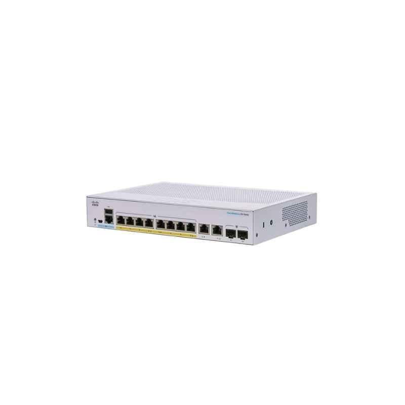 Cisco 120W 8 Port Full PoE Ext PS 2x1G Managed Network Switch, CBS350-8FP-E-2G