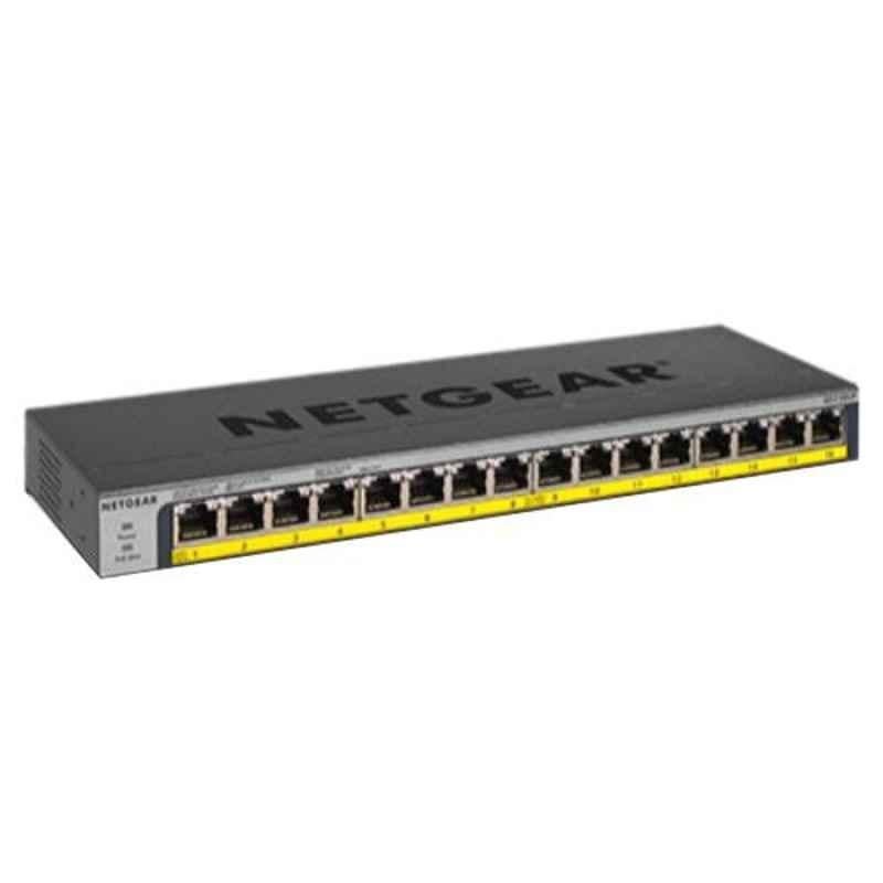 Netgear 76W 16 Ports 32 Gbps Gigabit Ethernet Unmanaged Switch with 16 Port Poe Plus, GS116LP