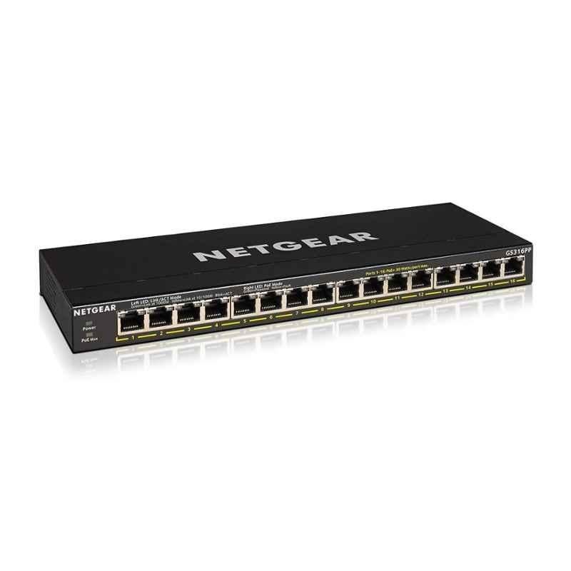 Netgear GS316PP 16 Ports 183W 32 Gbps Gigabit Ethernet PoE Unmanaged Switch