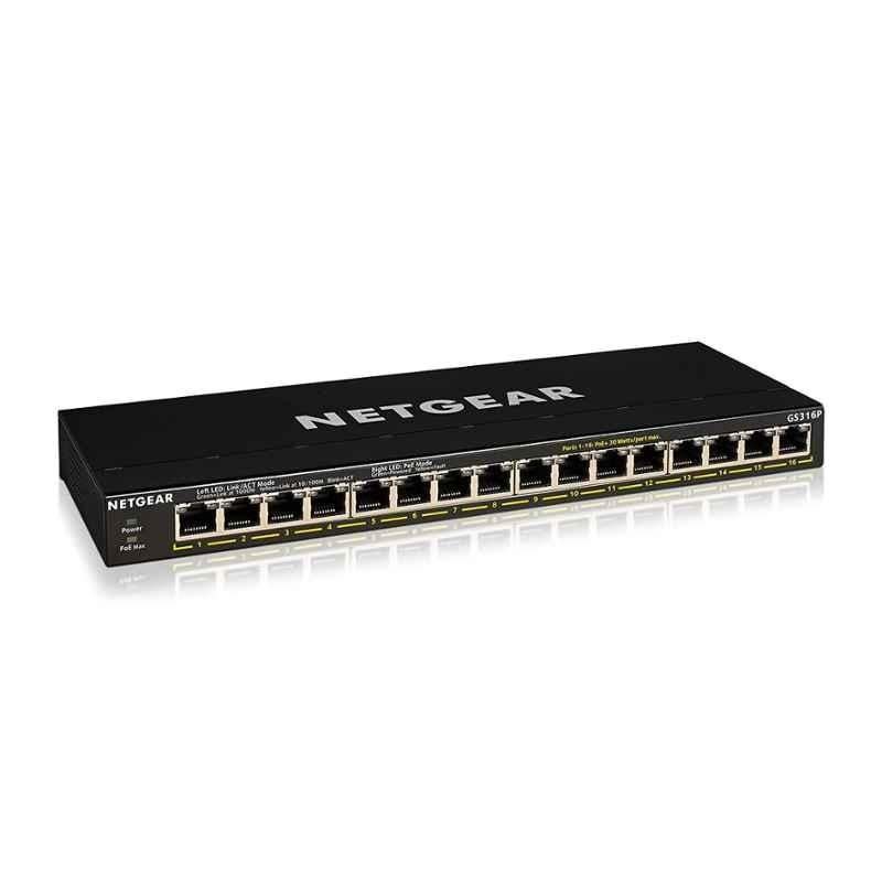Netgear GS316P 16 Ports 32 Gbps Gigabit Ethernet PoE Unmanaged Switch